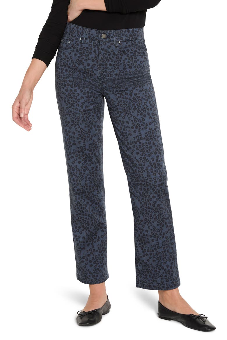 Recess Leopard Print Straight Leg Ankle Jeans, Main, color, BLUE MULTI