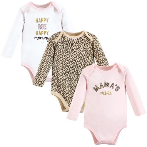 Hudson Baby Infant Breathable Cotton Long-sleeve Bodysuit Bundle 3 Count In Pink