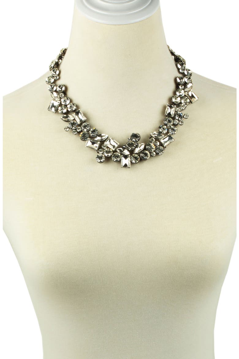 Crystal Cluster Collar Necklace, Alternate, color, NONE