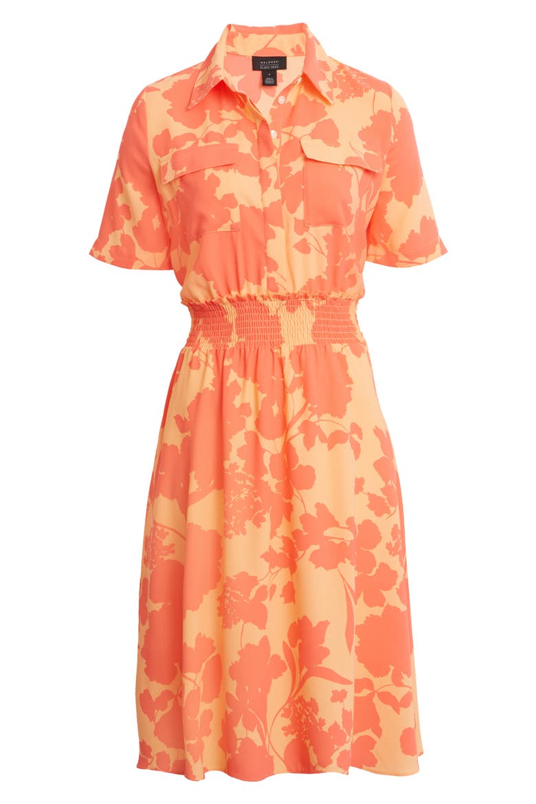 x Atlantic-Pacific Floral Smocked Utility Dress, Main, color, CORAL FLORAL