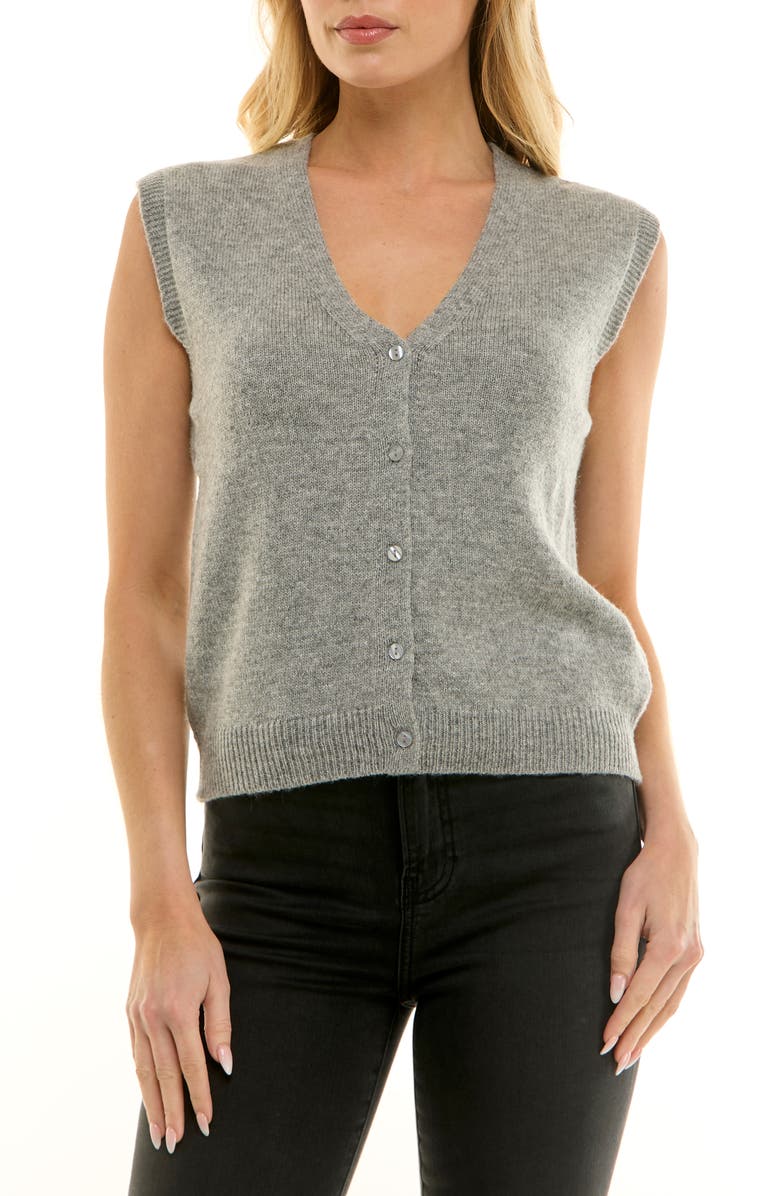 Socialite Sweater Vest, Main, color, Heather Grey