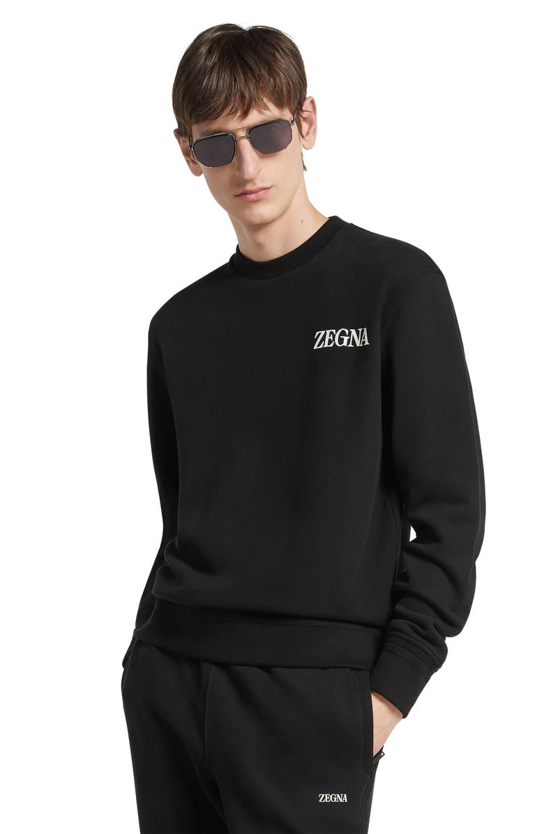 ZEGNA Soft Touch Cotton French Terry Sweatshirt, Alternate, color, 