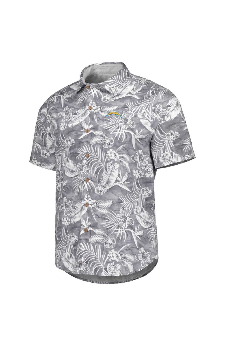 Tommy Bahama Men's Tommy Bahama Gray Los Angeles Chargers Aqua Lush Full-Button Shirt, Alternate, color,