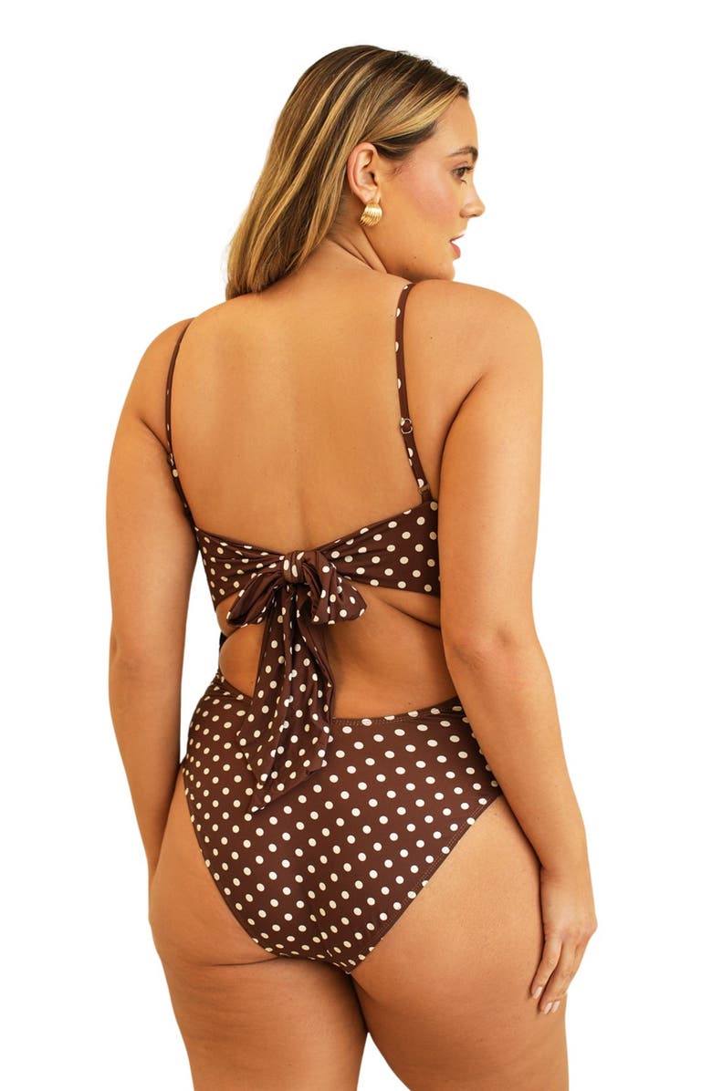 Dippin Daisys Saltwater One Piece, Alternate, color, Dotted Brown