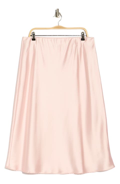 Satin Midi Skirt (Plus)