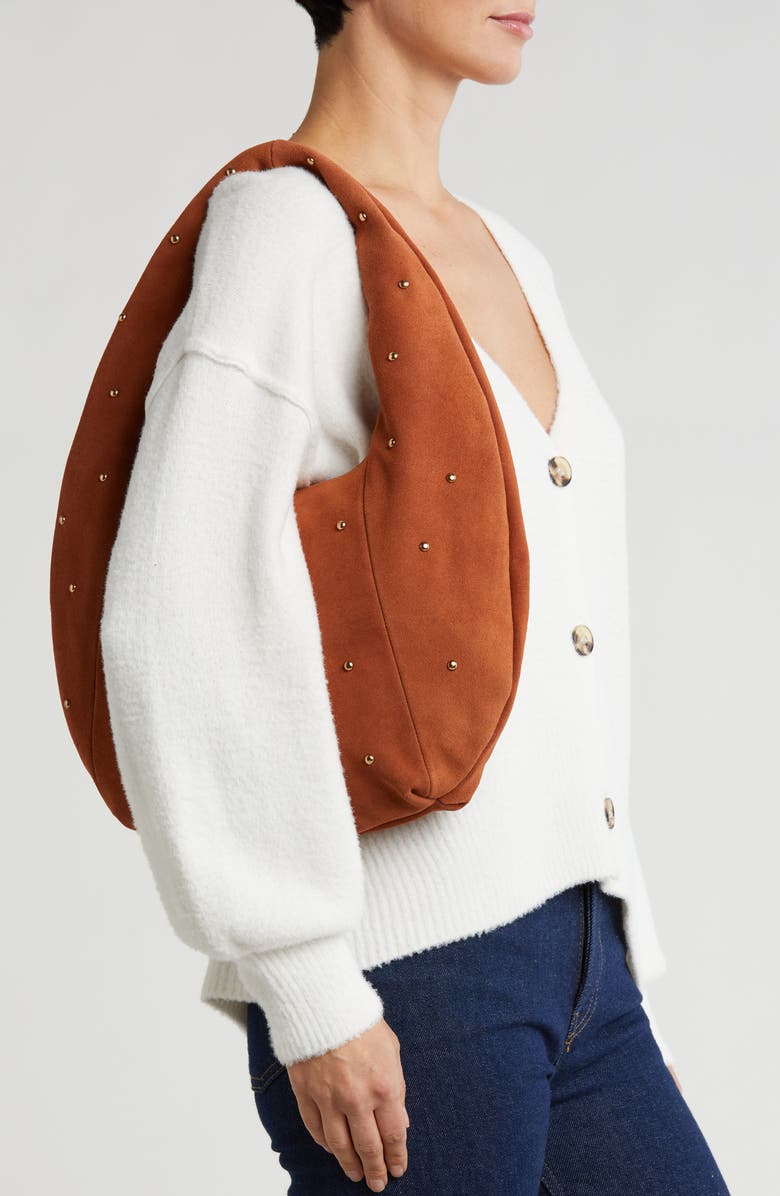 Sam Edelman Bernie Studded Suede Hobo Bag, Alternate, color,