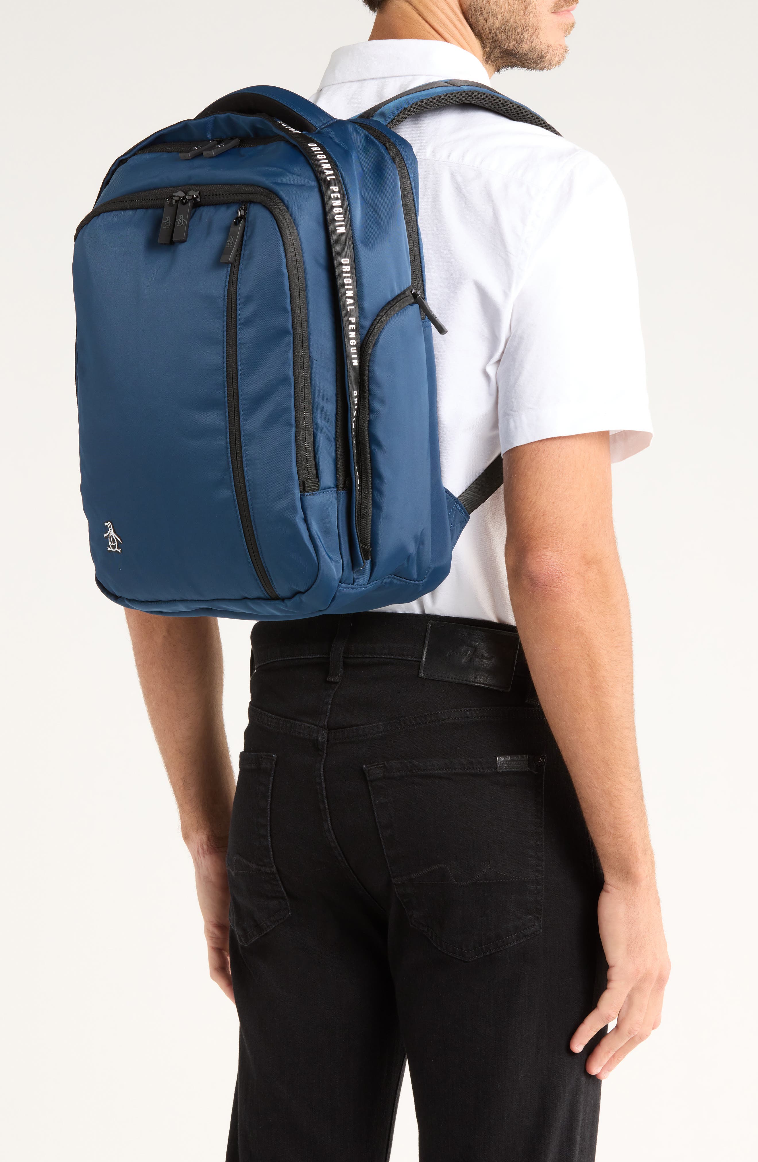 Original Penguin Soft Nylon Backpack, Alternate, color, Bluewing Teal