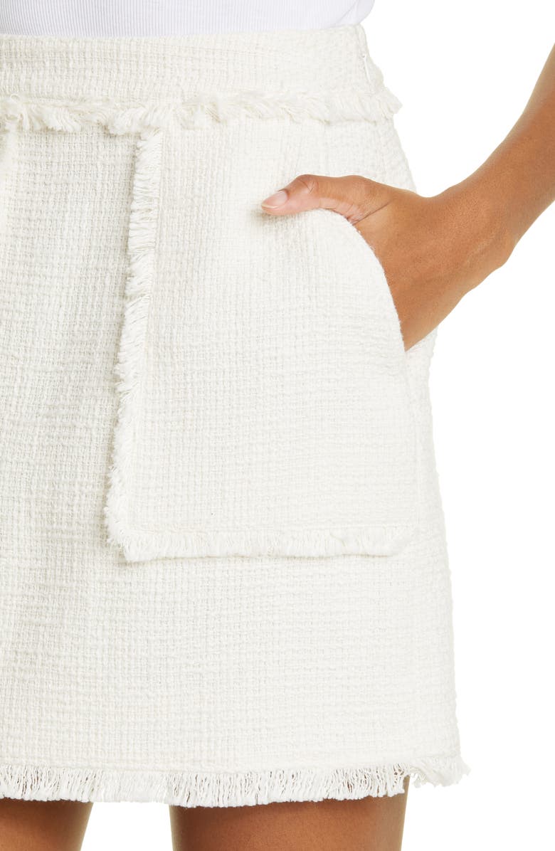 Cinq à Sept Jaycie Cotton Tweed Skirt, Alternate, color, Gardenia