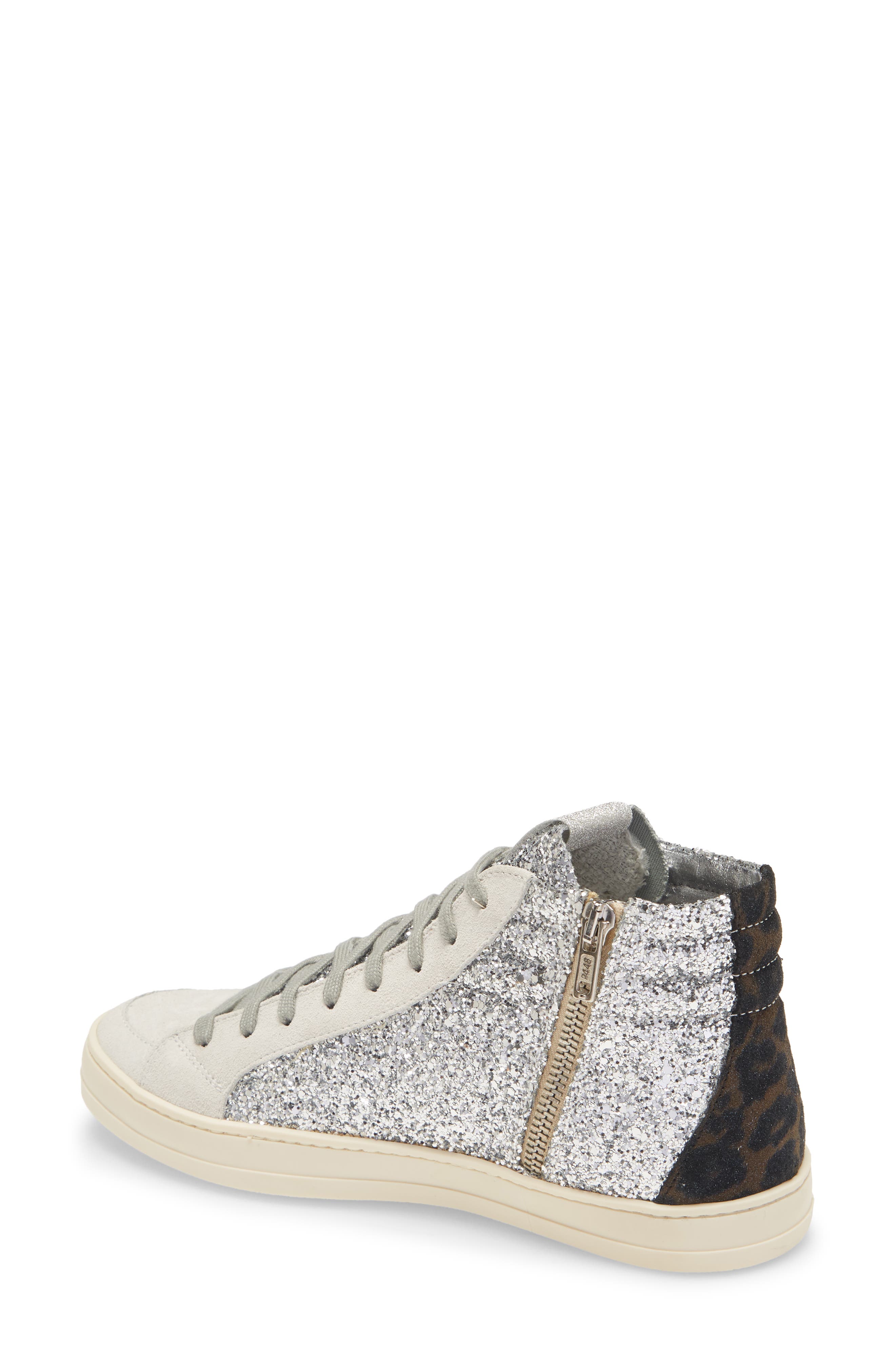 Skate Glitter High Top Sneaker, Alternate, color, SILVER GLITTER/ LEOPARD