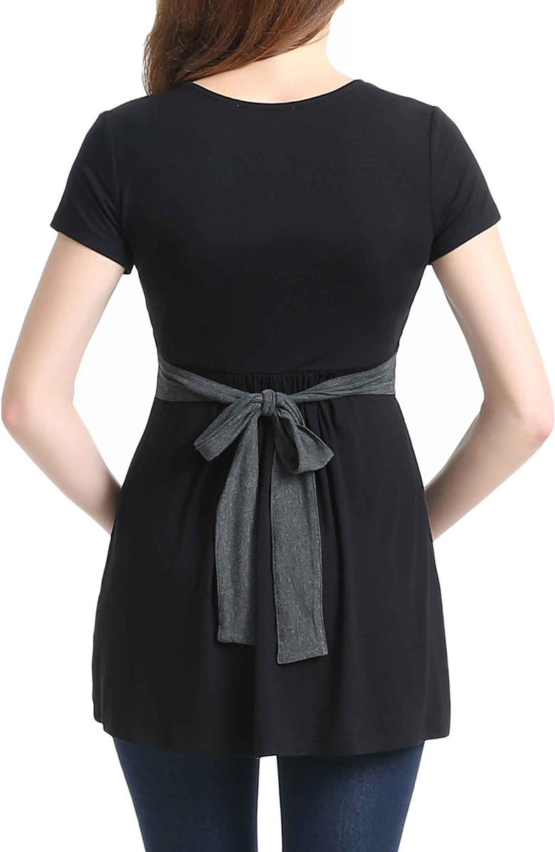 Kimi & Kai Maternity Nursing Colorblock Tunic Top, Alternate, color, Black