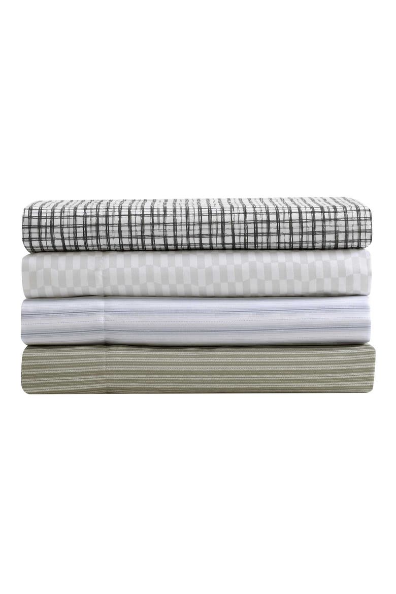 Sketchy Check Sheet Set, Alternate, color, WHITE/ CHARCOLE
