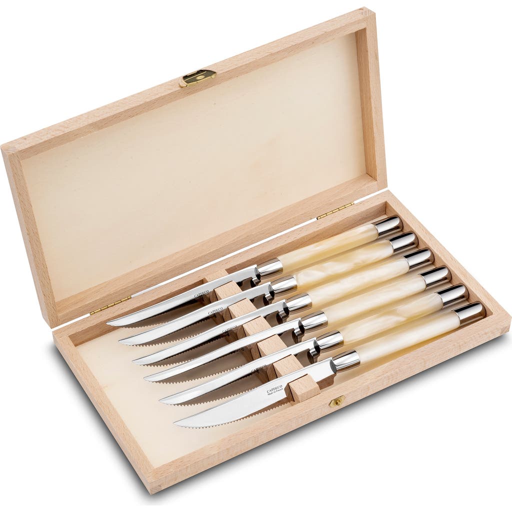 CAPDECO Conty - Box of 6 Steak Knives in Pearl  product