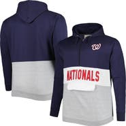 PROFILE Men's Navy/White Washington Nationals Big & Tall Fleece Half-Zip Hoodie