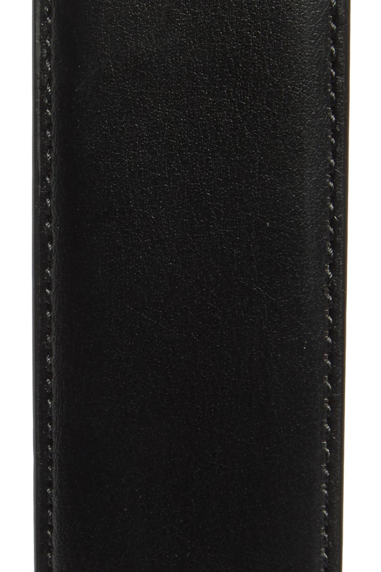 Feather Edge Leather belt, Alternate, color, BLACK
