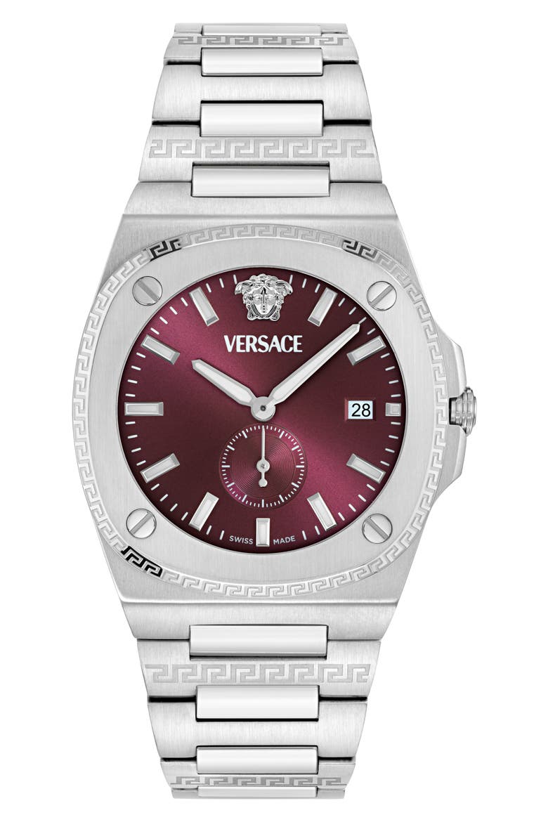 Tolomeo Bracelet Watch, 40mm, Main, color, STAINLESS STEEL/ BURGUNDY