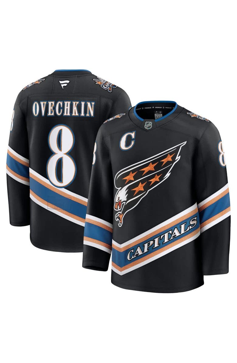 FANATICS Men's Fanatics Alexander Ovechkin Black Washington Capitals Alternate 50th Anniversary Premium Jersey, Main, color, 