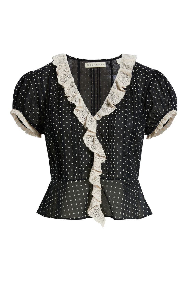 Orella Organic Cotton Top, Alternate, color, NOIR DOT