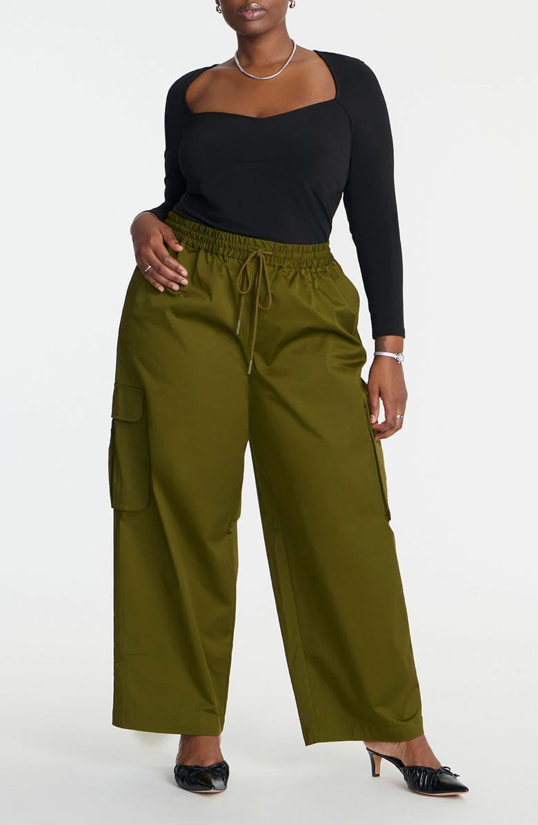 ELOQUII Sweetheart Neck Jersey Top, Alternate, color, 