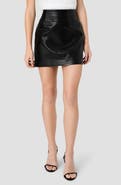 French Connection Croc Embossed Faux Leather Miniskirt