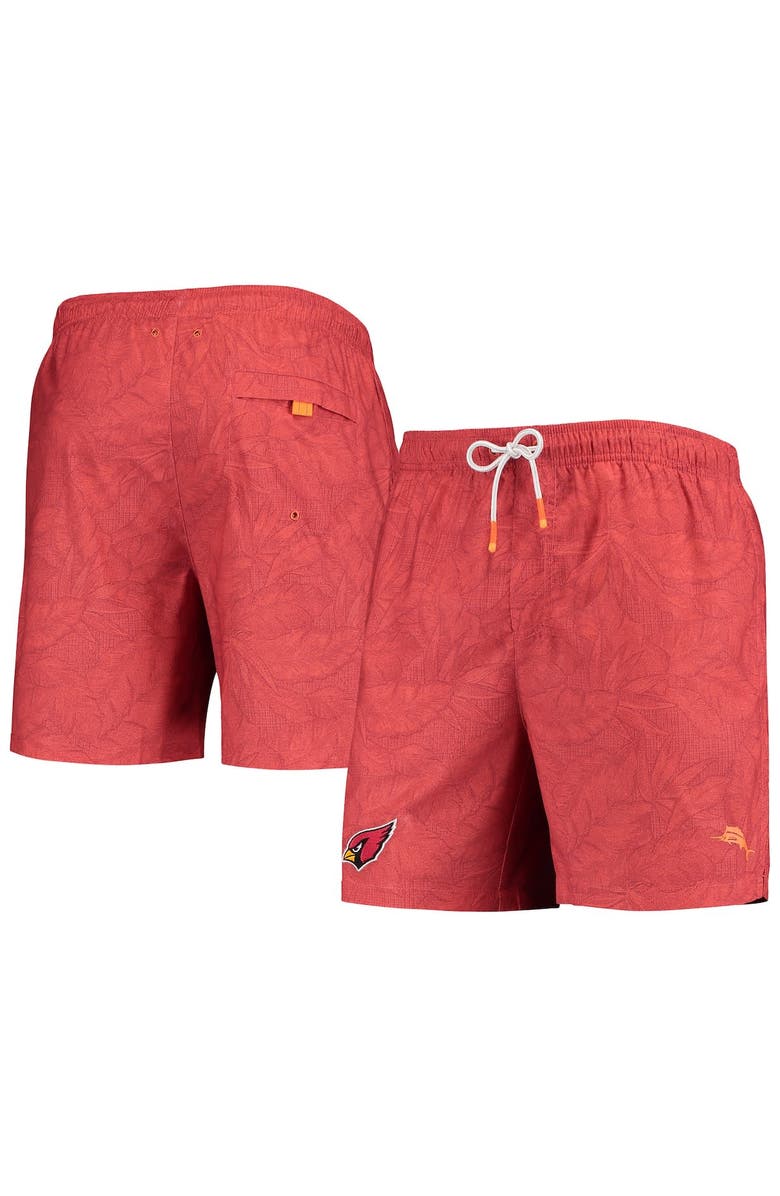 Tommy Bahama Men's Tommy Bahama Cardinal Arizona Cardinals Team Naples Layered Leaves Swim Trunks, Main, color, Cardinal