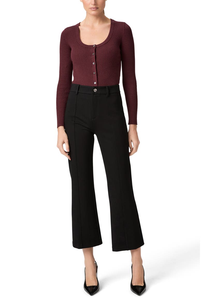 Nixie Ankle Flare Ponte Pants, Alternate, color, BLACK