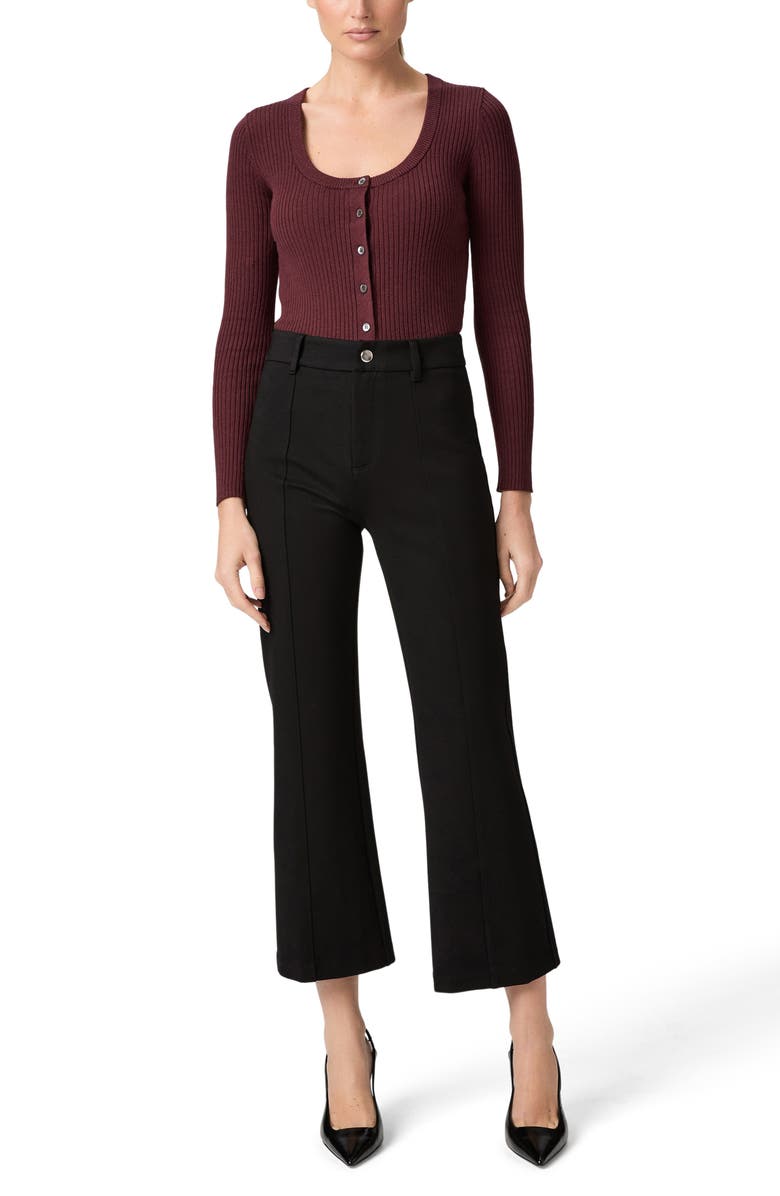 PAIGE Nixie Ankle Flare Ponte Pants, Alternate, color, Black