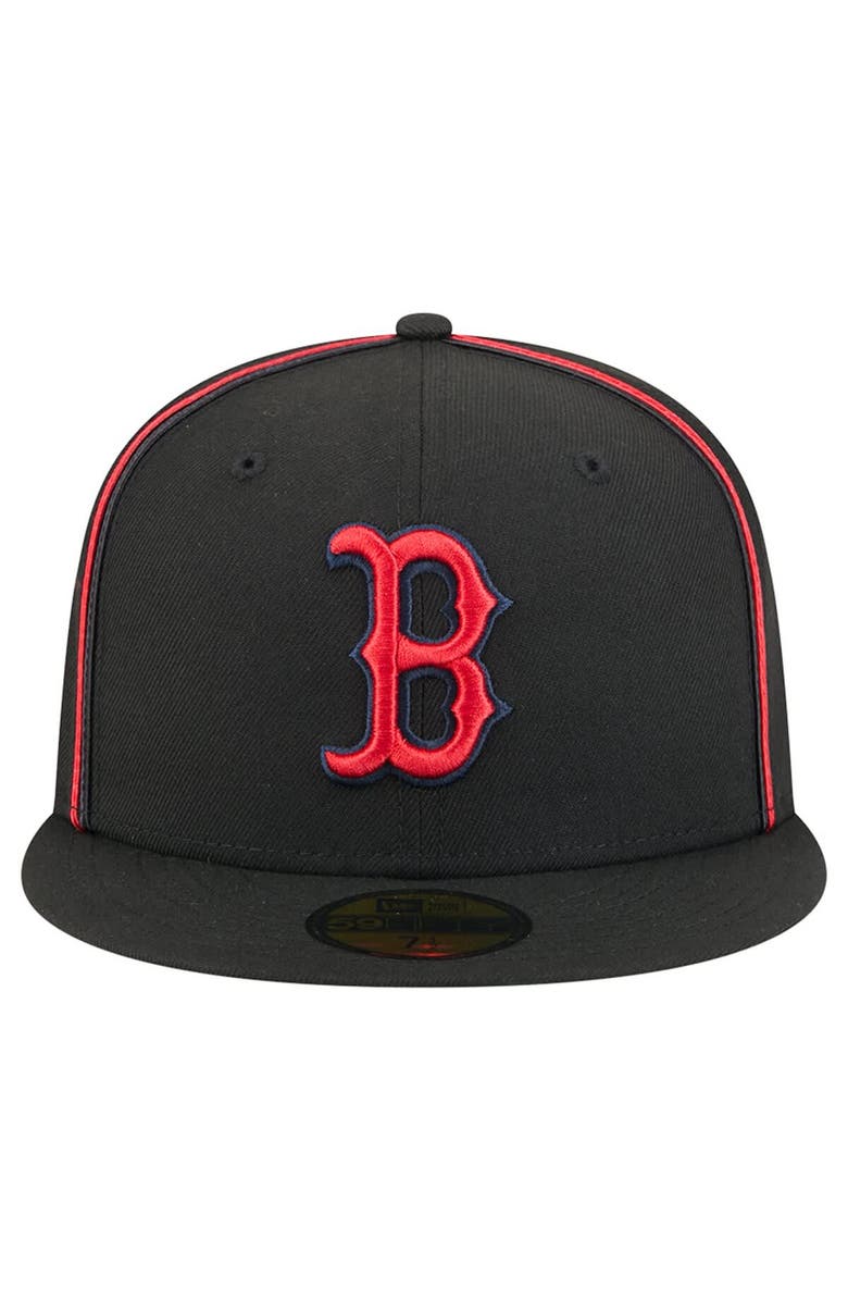 New Era Men's New Era Black Boston Red Sox Soutache 59FIFTY Fitted Hat, Alternate, color,