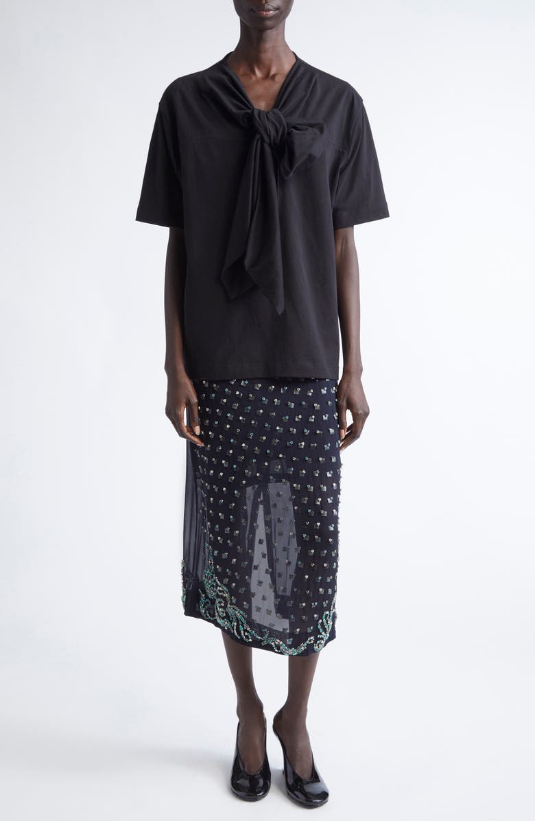 Dries Van Noten Sokna Embellished Midi Skirt, Alternate, color, Navy