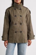 Sam Edelman Courduroy Stand Collar Cotton Trench Coat
