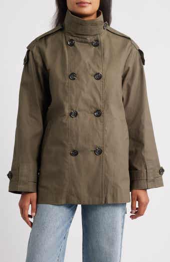 Sam Edelman Courduroy Stand Collar Cotton Trench Coat