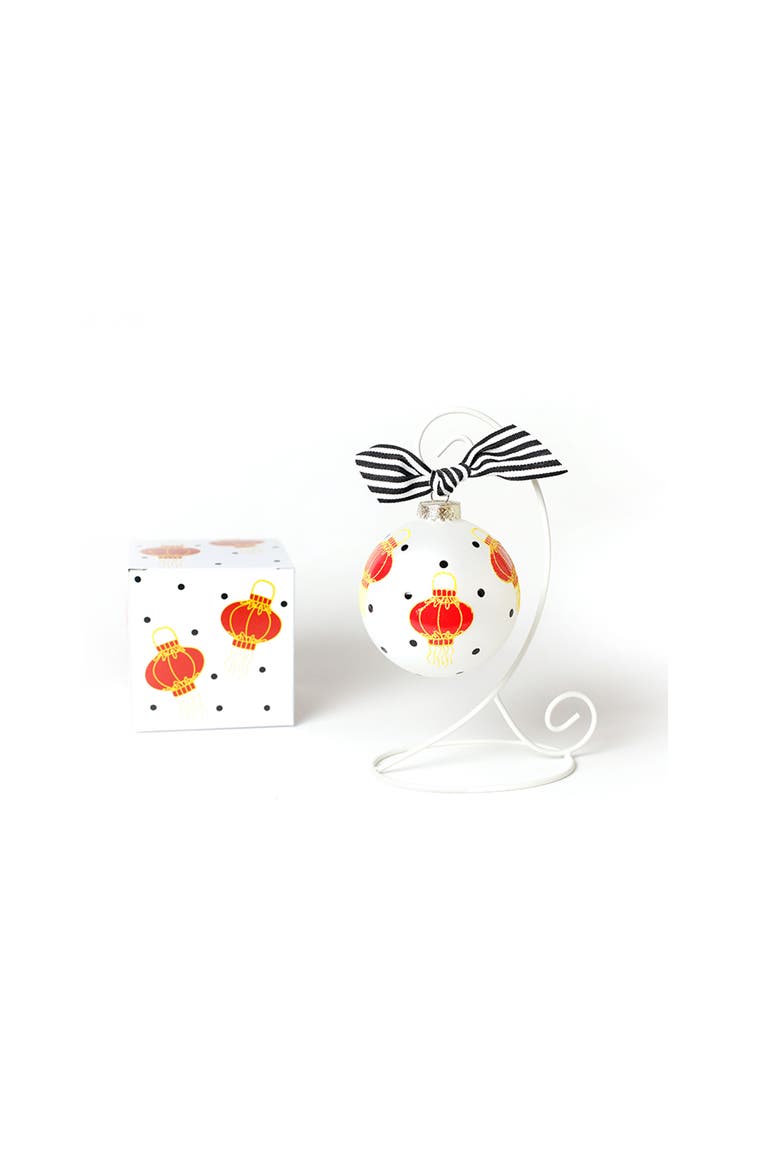 Chinese Lanterns Glass Ornament with White Stand, Main, color, White
