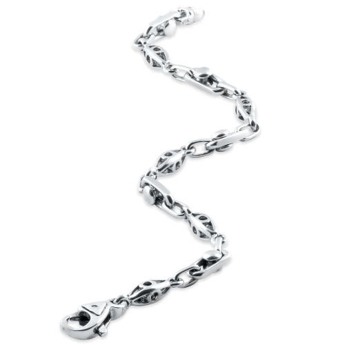 Bliss Diamond Designed 16 Gram Solid Silver Bracelet 8.5" In Silver
