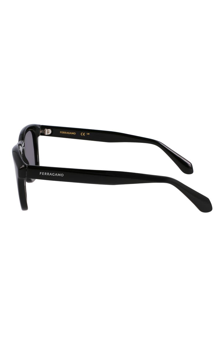 50mm Modified Rectangular Sunglasses, Alternate, color, BLACK