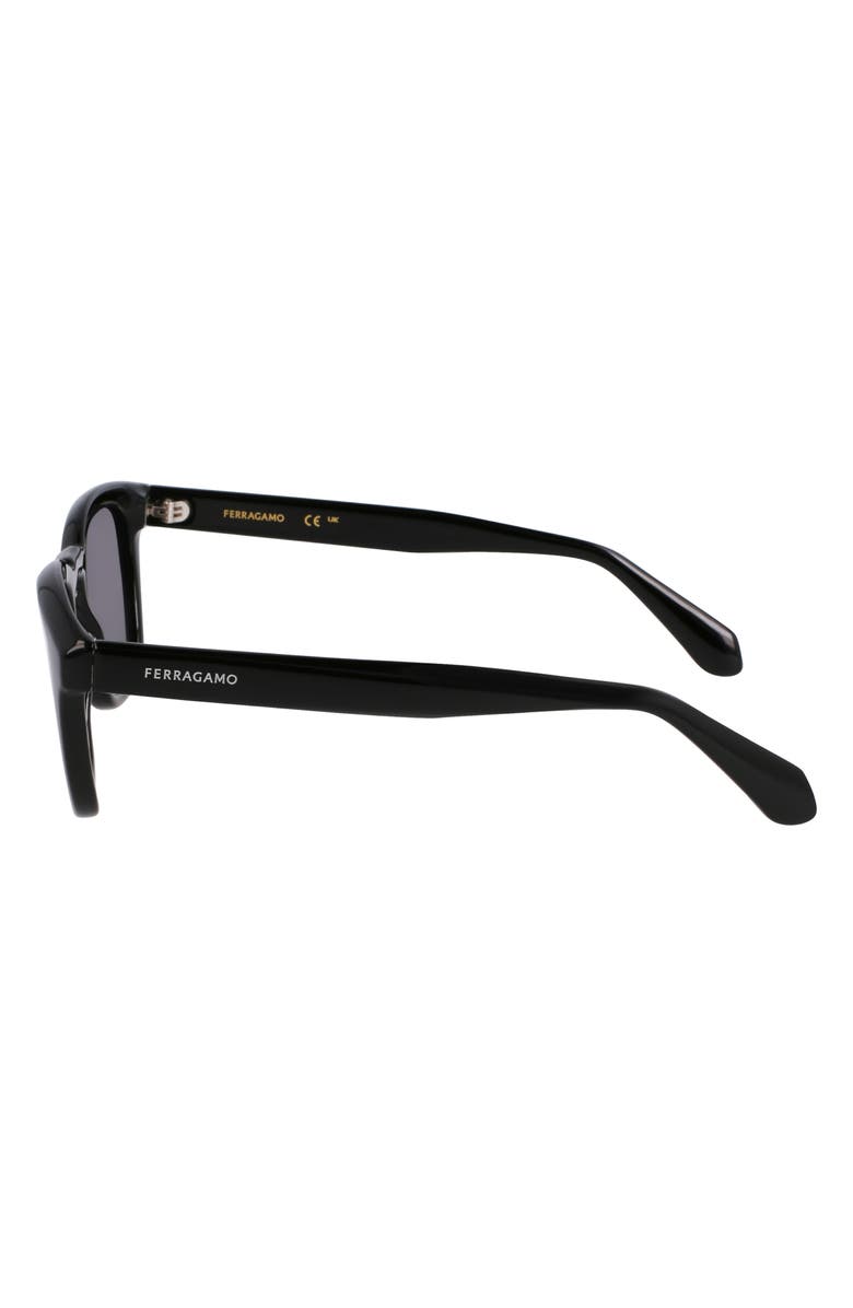 FERRAGAMO 50mm Modified Rectangular Sunglasses, Alternate, color, Black