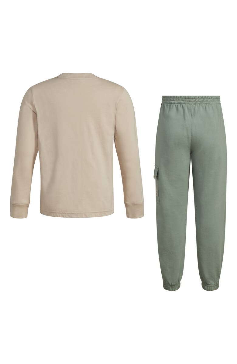 adidas Kids' Long Sleeve Cotton Graphic T-Shirt & Cargo Joggers Set, Alternate, color, 