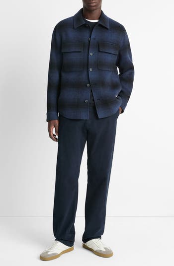 Plaid Splittable Wool Blend Shirt Jacket