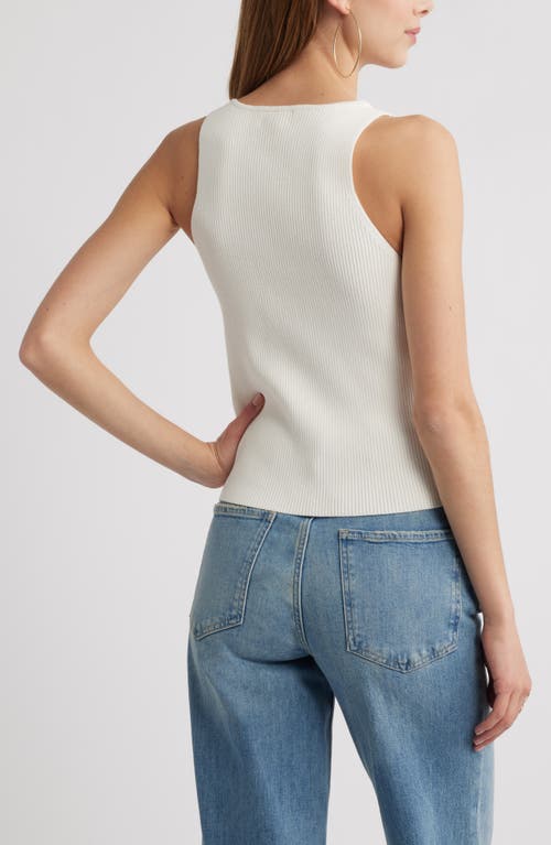 Open Edit Sculpt V-neck Tank In Ivory Cloud