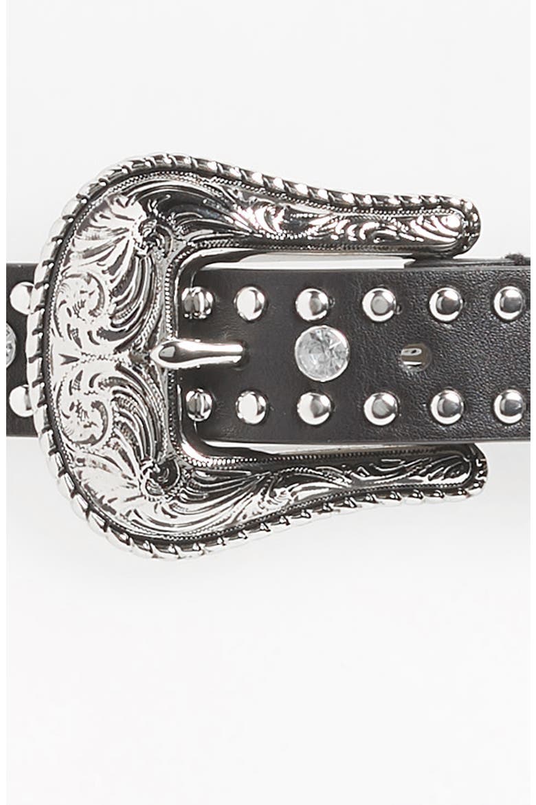 Western Crystal Belt, Alternate, color, BLACK/ NICKEL