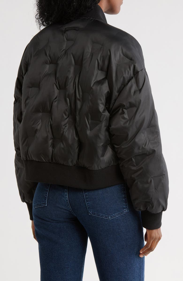 Hudson Jeans Embossed Quilted Bomber Jacket, Alternate, color, Black