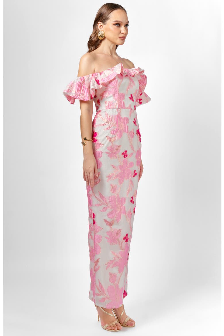 Jacquie Off Shoulder Midaxi, Alternate, color, PINK
