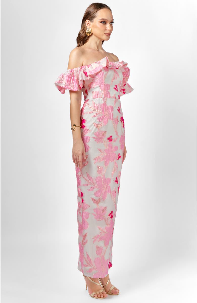 Bariano Jacquie Off Shoulder Midaxi, Alternate, color, Pink