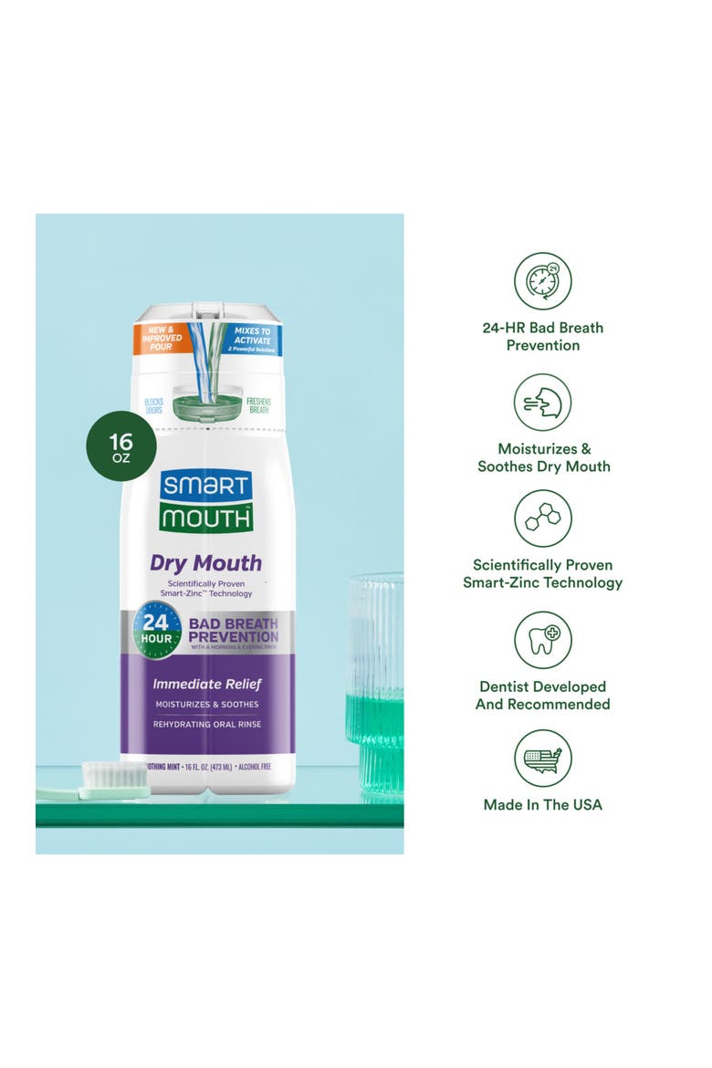 Dry Mouth Zinc Activated Mouthwash Soothing Mint 16 fl oz, Alternate, color, Soothing Mint