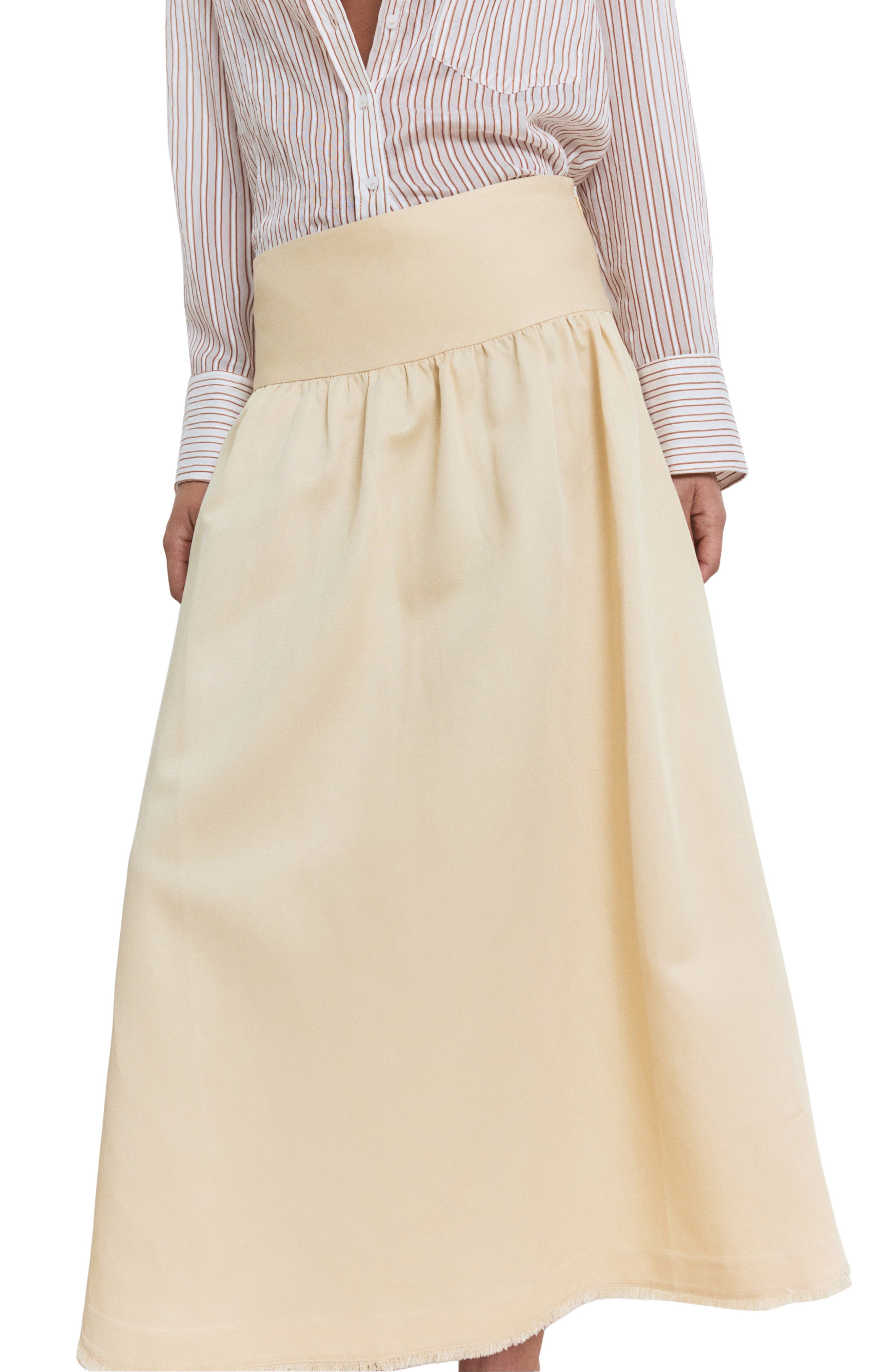 MANGO Fiona Fray Hem Skirt