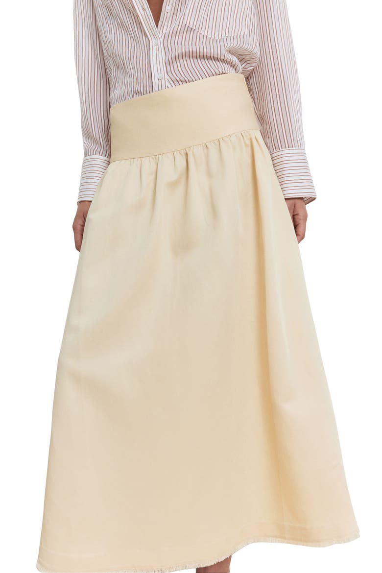 Fiona Fray Hem Skirt, Main, color, PASTEL YELLOW