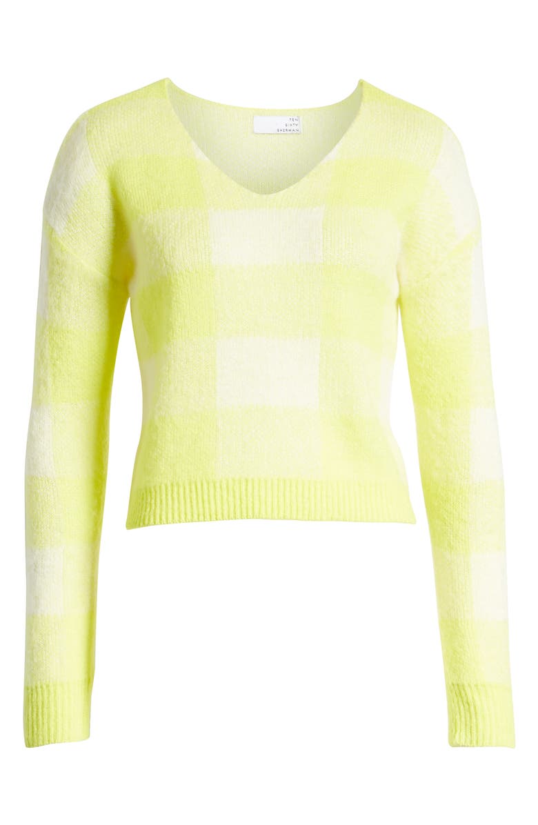 Ten Sixty Sherman Neon Check Sweater, Alternate, color, 