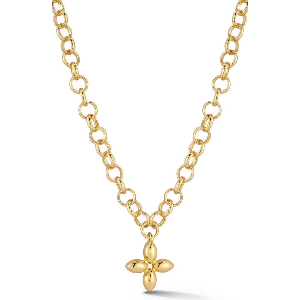 Shop Chloe & Madison Chloe And Madison Clover Pendant Necklace In Gold