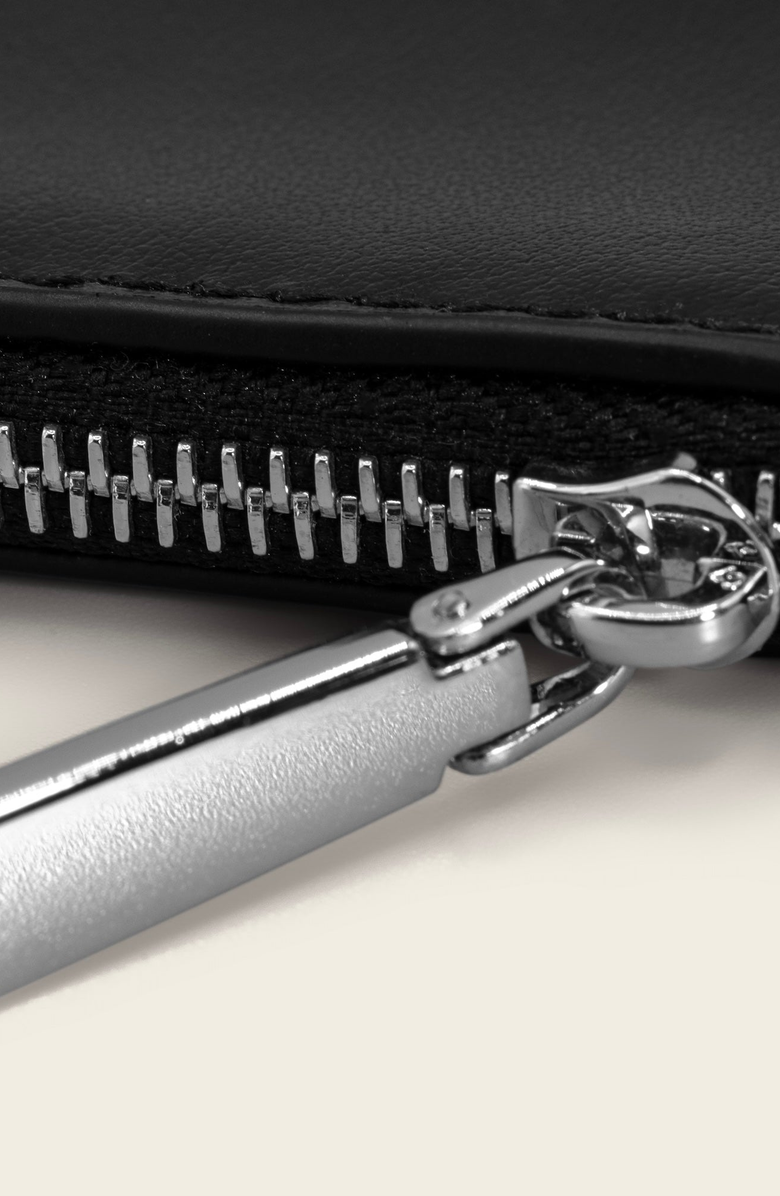 Italic Albee Leather Card Holder, Alternate, color, Black