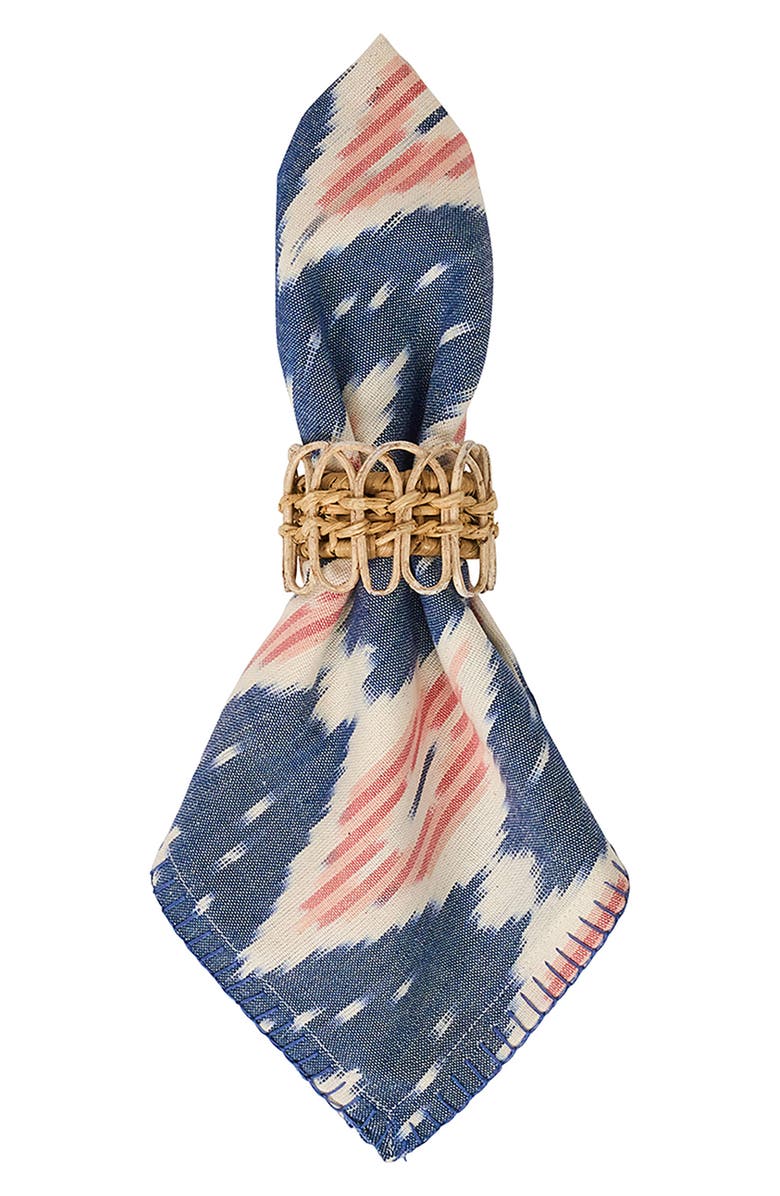 Juliska Ikat Set of 4 Cotton Napkins, Alternate, color, Blue Multi