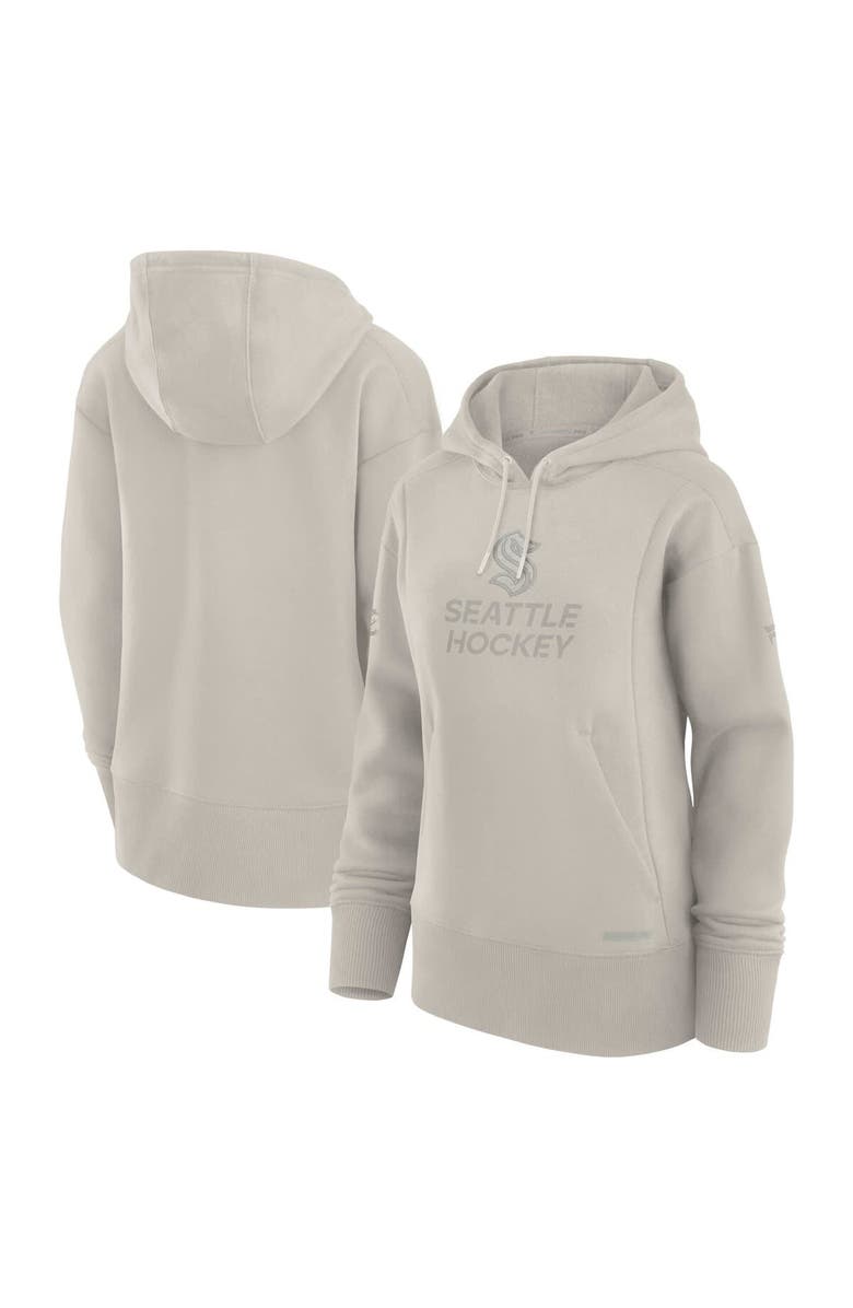 FANATICS Women's Fanatics Cream Seattle Kraken Authentic Pro Road Pullover Hoodie, Main, color, Cream