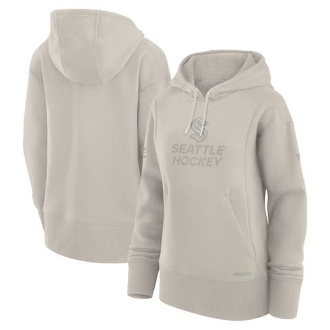 Women's Fanatics Cream Seattle Kraken Authentic Pro Road Pullover Hoodie